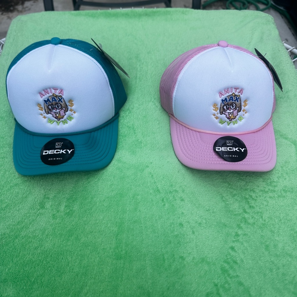 Kids' White and Pink/Teal Trucker Hats